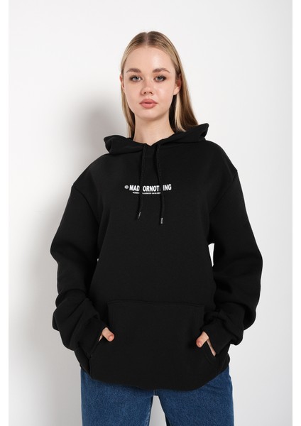 Kadın Mad For Nothing Baskılı Oversize Kapüşonlu Sweatshirt fiyatları