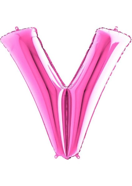 Folyo Balon V Harf Fuşya 102CM