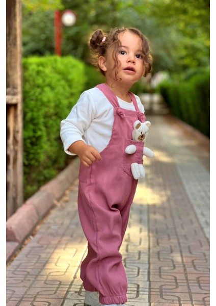 Unisex Boy Çizgi Fitilli Yeşil Teddy Oyuncaklı 2'li Salopet fiyatları