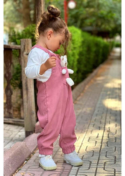 Unisex Boy Çizgi Fitilli Yeşil Teddy Oyuncaklı 2'li Salopet fırsatları