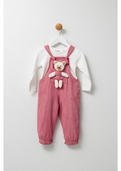 Unisex Boy Çizgi Fitilli Yeşil Teddy Oyuncaklı 2'li Salopet indirimleri