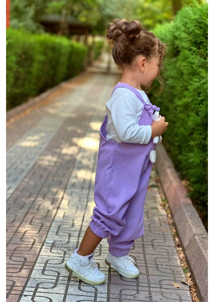 Unisex Boy Çizgi Fitilli Yeşil Teddy Oyuncaklı 2'li Salopet fırsatları