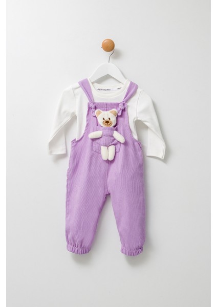 Unisex Boy Çizgi Fitilli Yeşil Teddy Oyuncaklı 2'li Salopet indirimleri