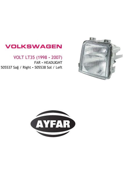 Far Sol Vw Volt LT35 (1998 -2007) Manuel 505538