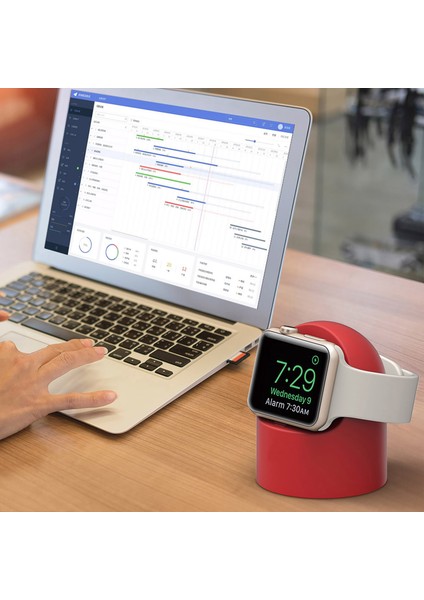 Apple Watch Tüm Seriler ile Uyumlu Silikon Şarj Standı - AL3570 modelleri