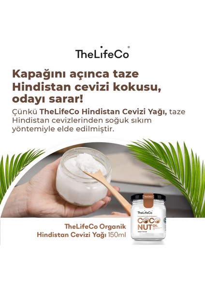 Organik Hindistan Cevizi Yağı 150 ml (Soğuk Sıkım, Vegan)