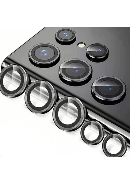 Galaxy S23 Ultra ile Uyumlu Kamera Lens Koruyucu Ineffable Kamera Lens Koruma Siyah