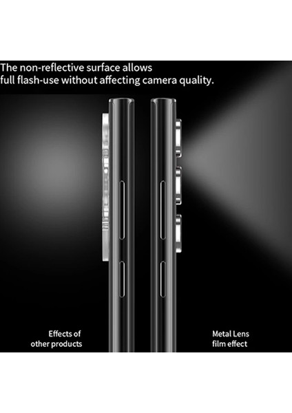 Galaxy S23 Ultra ile Uyumlu Kamera Lens Koruyucu Ineffable Kamera Lens Koruma Siyah modelleri