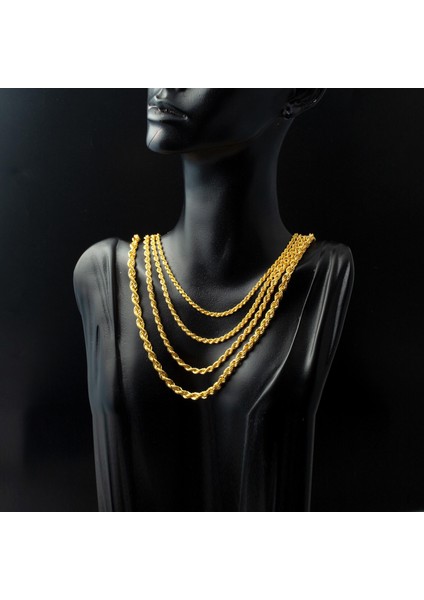 İnce 14 Ayar Burmalı Halat Altın Zincir indirimleri