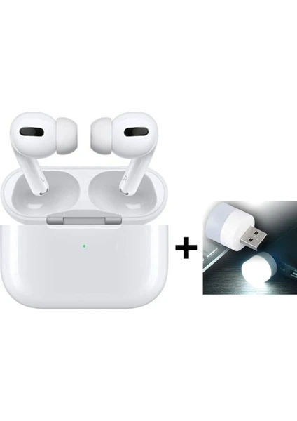 Airpods Pro Android ve Ios Uyumlu Logolu Seri Numaralı Süper Copy Bluetooth Kulaklık + 1 Usb Lamba