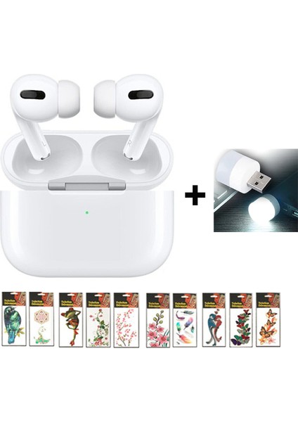 Airpods Pro Android ve Ios Uyumlu Logolu Seri Numaralı Süper Copy Bluetooth Kulaklık + 1 Usb Lamba