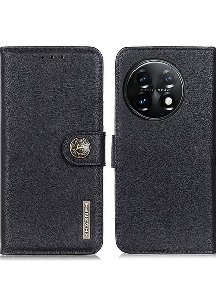 Oneplus 11 5g Için Khazneh Koruyucu Telefon Kılıfı, Flip Deri Cowhide Doku Şok Geçirmez Telefon Kapağı Cüzdan Standı ile (Yurt Dışından)