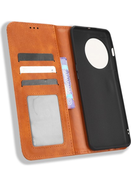Oneplus 11 5g Standlı Cep Telefonu Kapağı, Manyetik Retro Doku Cüzdan Damla Geçirmez Pu Deri Telefon Kasası (Yurt Dışından) indirimleri