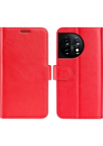 Oneplus 11 Için 5g Tam Koruma Çılgın At Dokusu Pu Deri Manyetik Telefon Kılıfı Stand Cüzdan Flip Telefon Kapağı (Yurt Dışından)