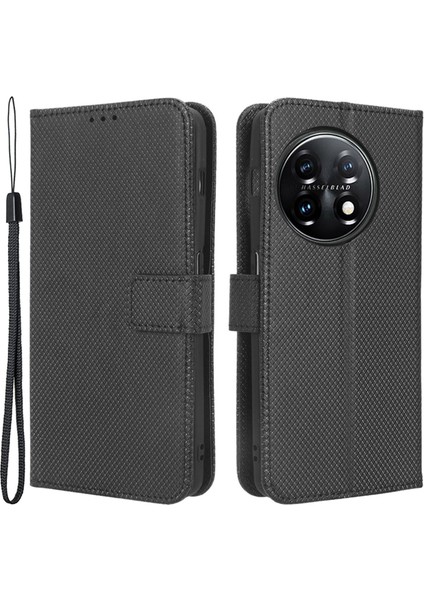 Oneplus 11 5g Pu Deri Cep Telefonu Kapağı Elmas Doku Flip Cüzdan Tam Koruma Telefon Kılıfı (Yurt Dışından)