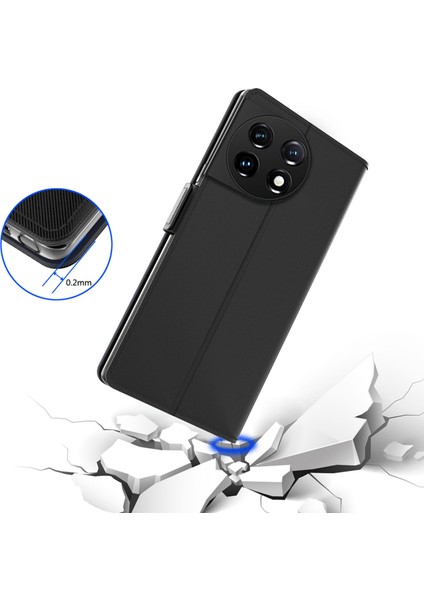 Oneplus 11 5g, Pu Deri+Tpu Katlanabilir Stand Kartı Tutucu Makyaj Aynası ile Manyetik Telefon Kapağı (Yurt Dışından) fırsatları