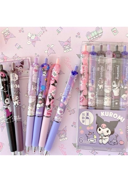 6 Adet/set 0.5mm Anime Karikatür Baskı Jel Kalem (Yurt Dışından)