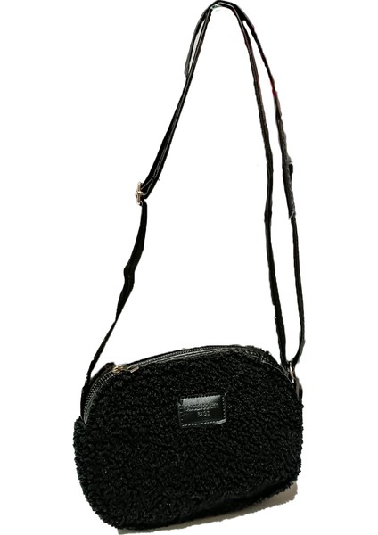 Kadın Siyah Peluş Mini Urban Omuz Çanta
