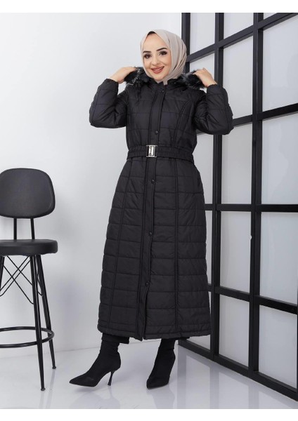 Alaca Kadın Kapitone Uzun Kapşonlu Mont fiyatları