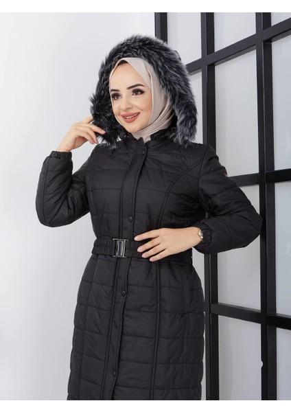 Alaca Kadın Kapitone Uzun Kapşonlu Mont fırsatları