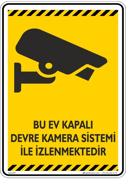 Bu Ev 7/24 Güvenlik Kamerası İle İzlenmektedır./V10/25x35cm/Etiket