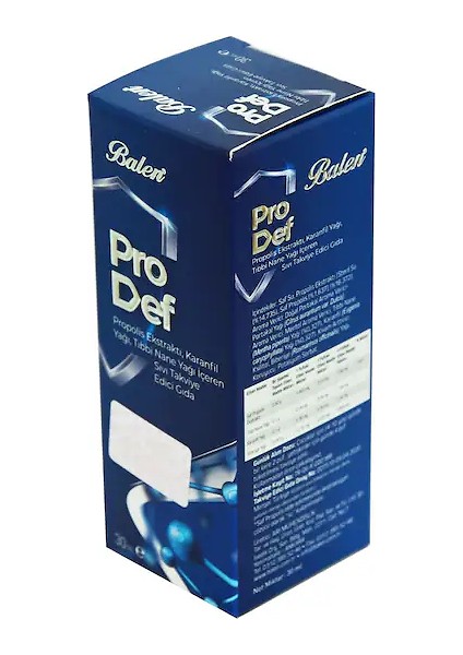Prodef Propolis, Karanfil Yağı, Tıbbi Nane Yağı Içeren Sıvı Takviye Edici Gıda 30 Ml (3 Adet) fiyatları