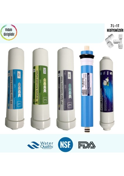 Kapalı Kasa Çift Sedimentli Su Arıtma Cihazı Filtresi 5'li 12" Jaco Filtre Seti Vidalı