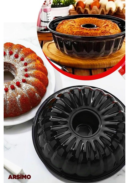 Yanmaz Yapışmaz 18 Dilimli 28 cm Emaye Kek Kalıbı