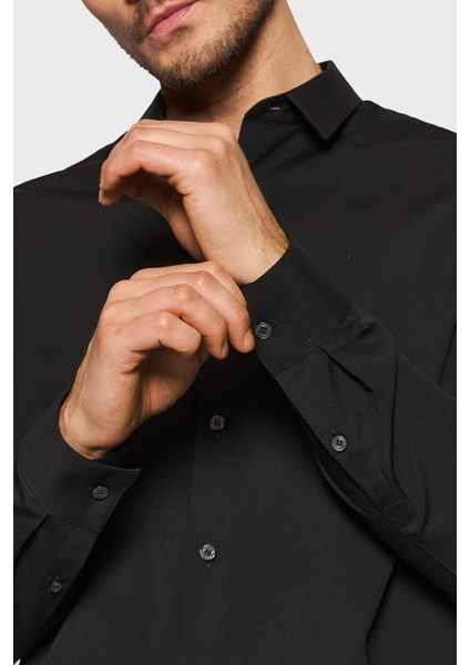 Streç Pamuklu Slim Fit Poplin Gömlek J30J319065BEH Erkek Gömlek J30J319065 Beh