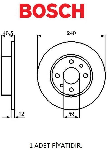 Ön Fren Diski Palio Hb 96-03 Siena Uno 70 Y10 240.2MM 71738423 0986478353