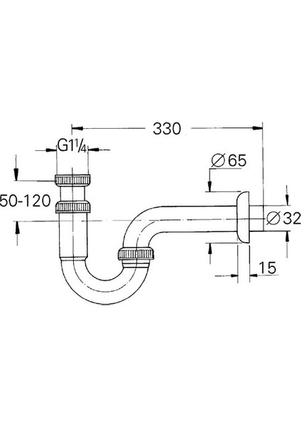Lavabo Sifon Altı Esi 330 mm