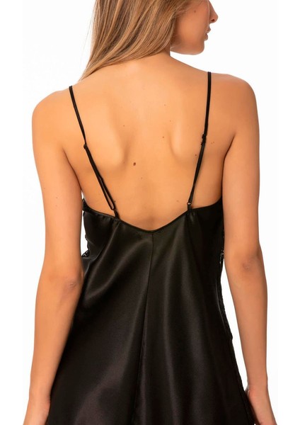 Kadın Ince Askılı Dantelli Kısa Saten Gecelik 624 fiyatları