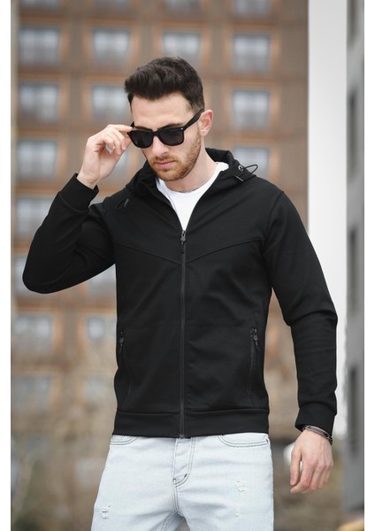 Chev Micro Interlok Dik Yaka Fermuarlı Hırka Sweatshirt