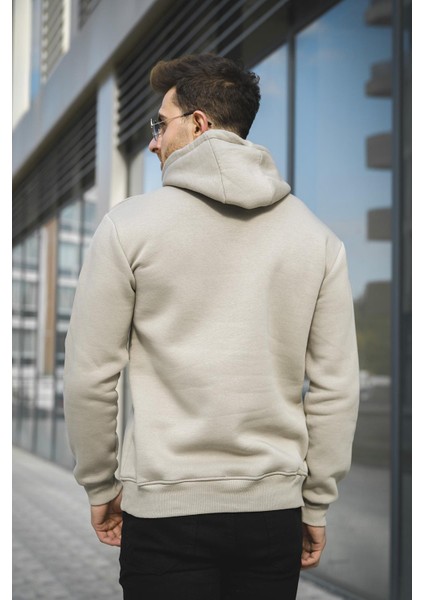 Janvier Üç Iplik Şardonlu Fitted Kapüşonlu Basic Erkek Sweatshirt modelleri