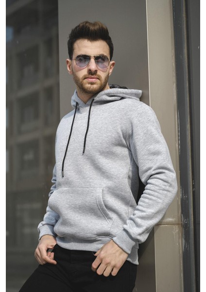 Janvier Üç Iplik Şardonlu Fitted Kapüşonlu Basic Erkek Sweatshirt indirimleri