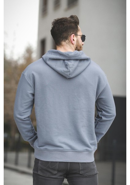 Carlos Üç Iplik Şardonsuz Oversize Basic Erkek Sweatshirt