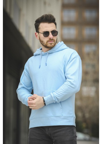 Carlos Üç Iplik Şardonsuz Oversize Basic Erkek Sweatshirt