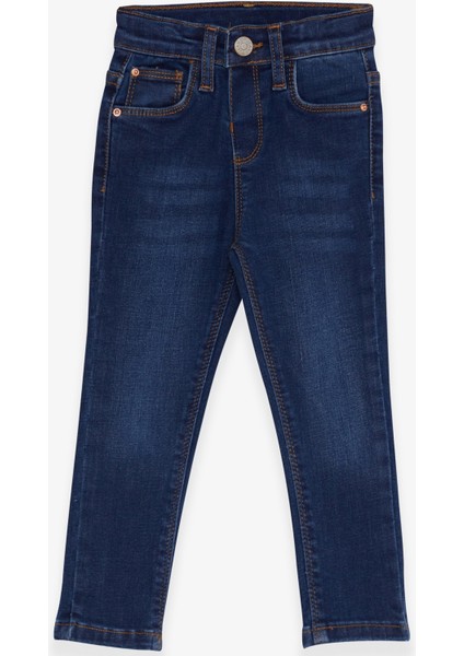 Kız Çocuk Kot Pantolon Cepli 1.5-5 Yaş, Koyu Mavi