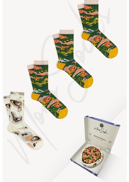 Mono Socks Salad - 4'lü Erkek Pizza Çorap