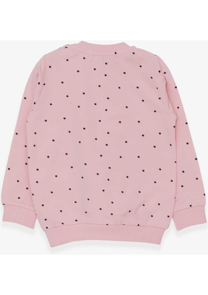 Kız Çocuk Sweatshirt Kedicik Baskılı 2-6 Yaş, Pudra fiyatları