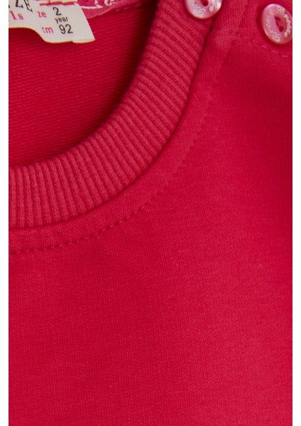 Kız Çocuk Sweatshirt Köpek Baskılı 2-6 Yaş, Fuşya