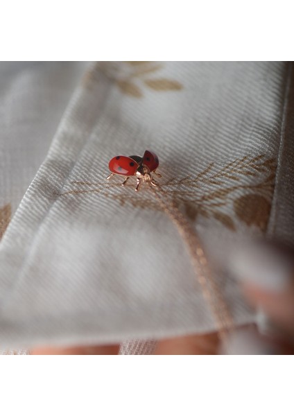 14K Altın Uğur Böceği Figürlü Kolye