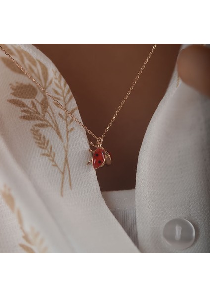 14K Altın Uğur Böceği Figürlü Kolye fiyatları