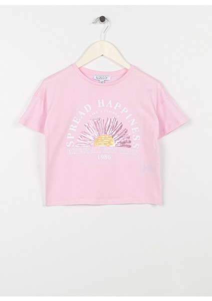 Baskılı Pembe Kız Çocuk T-Shirt Read Girl-23