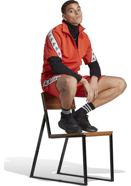 Kapüşon Yaka Kırmızı Erkek Sweatshirt IB8414 M Short Ts Tt
