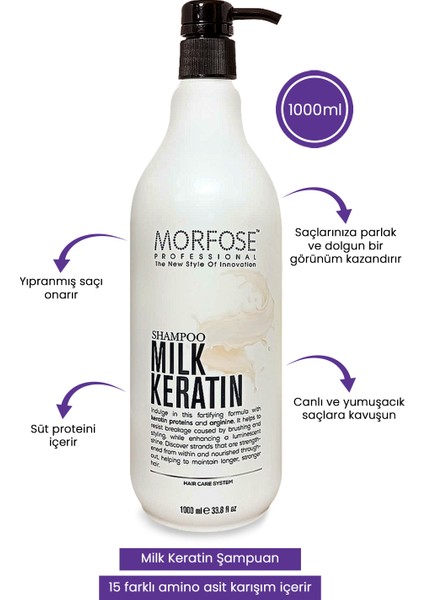 Milk Keratin Sütü Şampuanı 3'Lü Keratin Bakım Seti