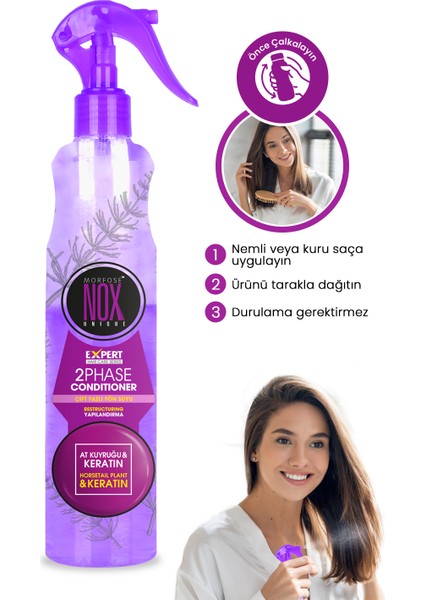 Nox Çift Fazlı At Kuyruğu Ve Keratin Fön Suyu 400 Ml