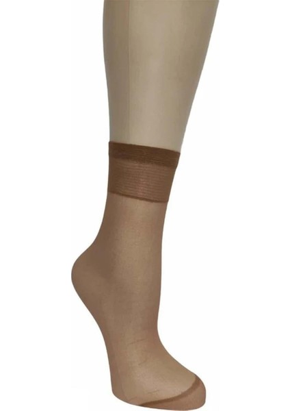 Kadın 24 Lü 20 Den Mat Burnu Takviyeli Dayanıklı Esnek Soket Çorap