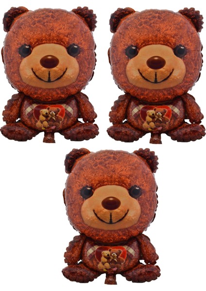 Teddy Bear 3 Adet Büyük Boy 40CMX60CM Folyo Balon (Helyum) No:15