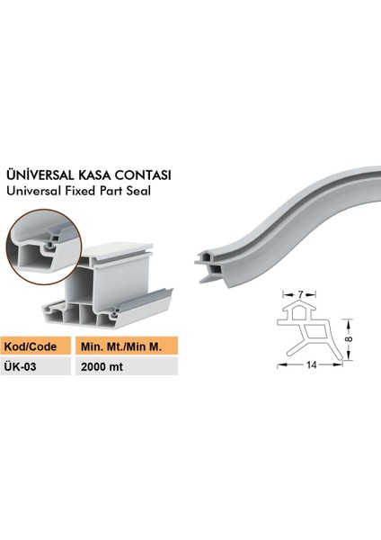 UK03 Çelik Kapı Fitili Contası Siyah 6 Metre